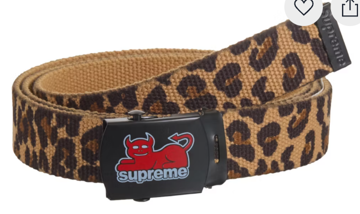 Supreme x Toy Machine 'Leopard Web Belt' (SS24)